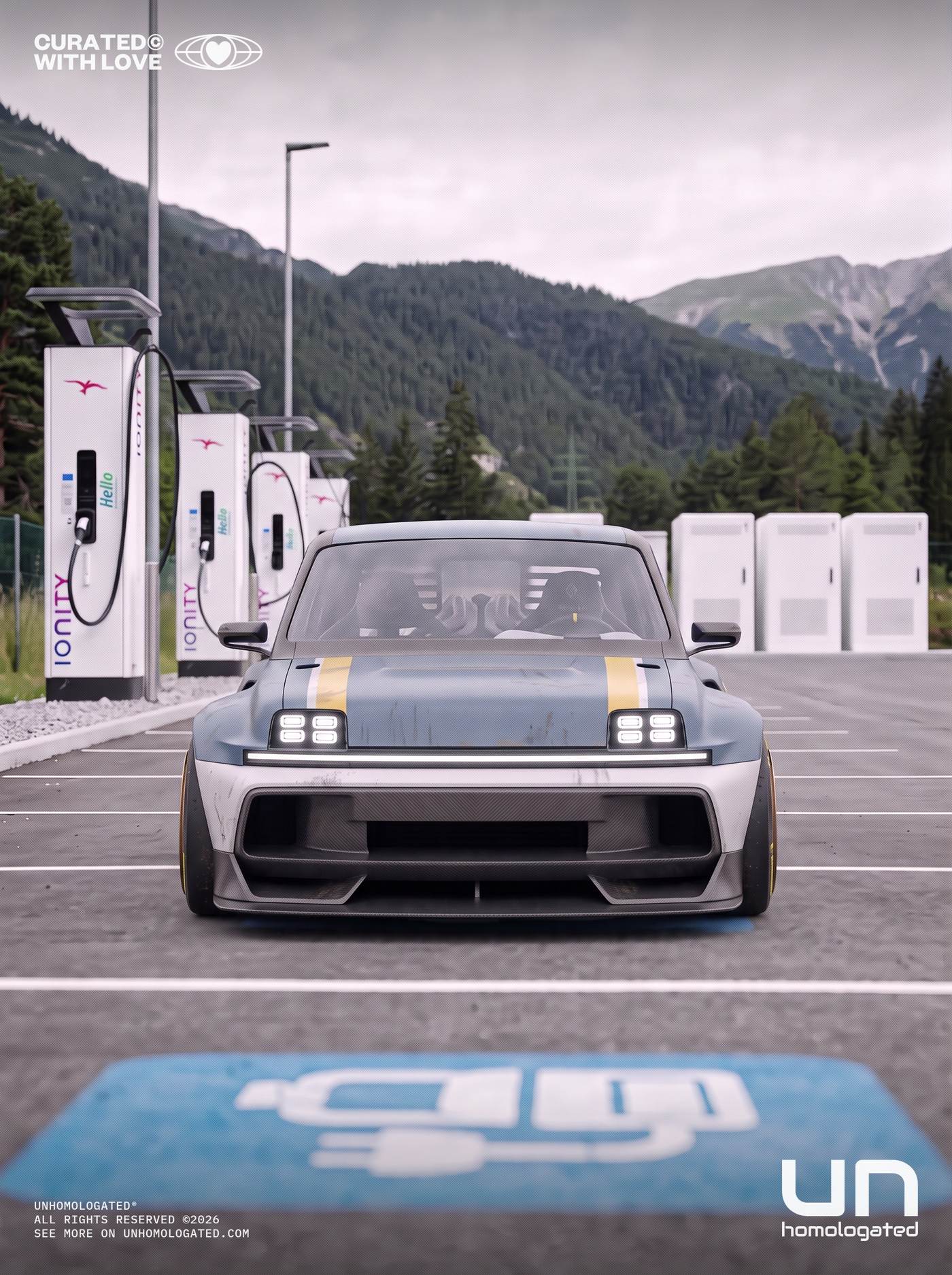 Renault 5 Turbo 3P plate, ionity charger