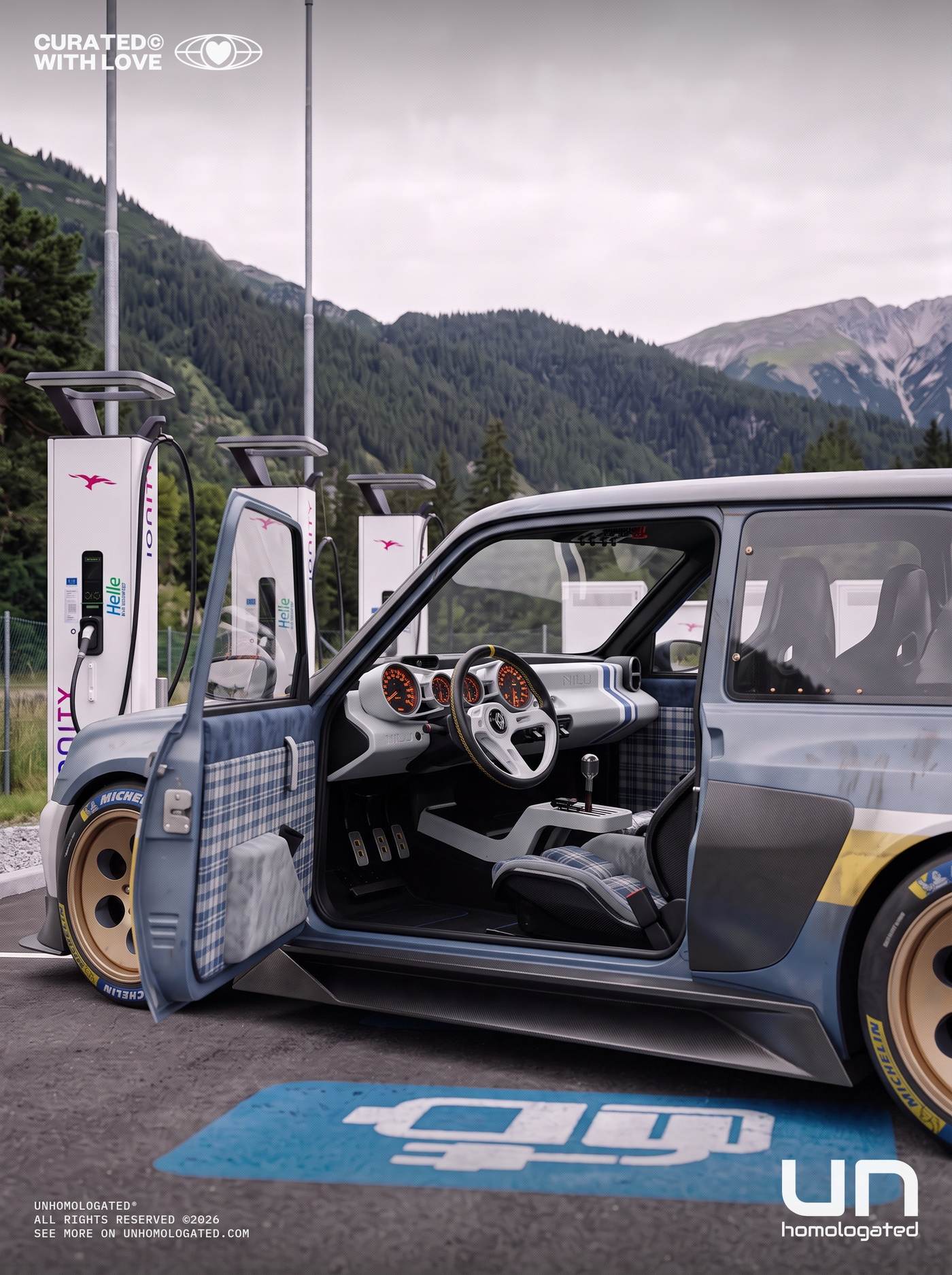 Renault 5 Turbo 3P plate, ionity charger