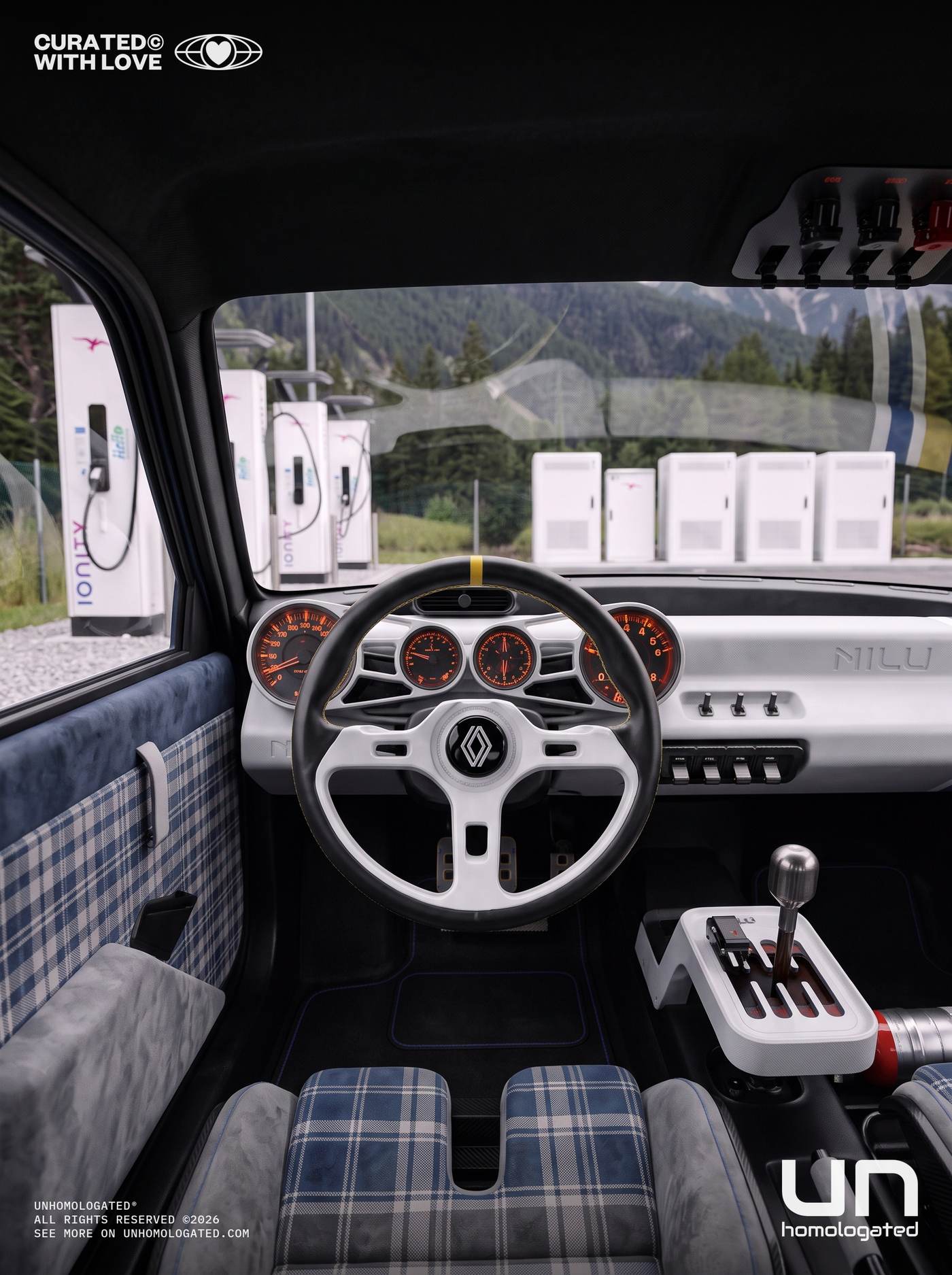 Renault 5 Turbo 3P plate, ionity charger