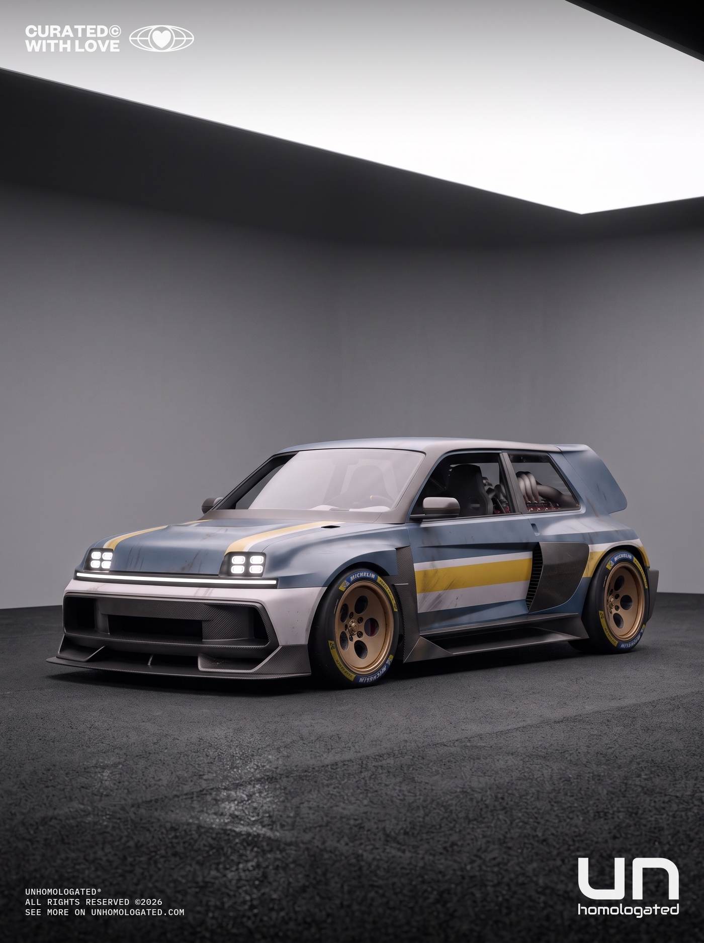 Renault 5 Turbo 3P plate, studio